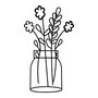 Wallity Flower 7 Escultura de pared de metal negra